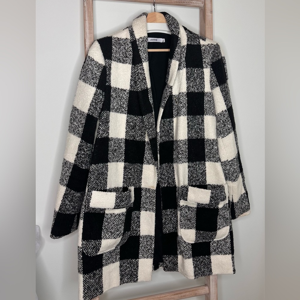 Black and white plaid jacket